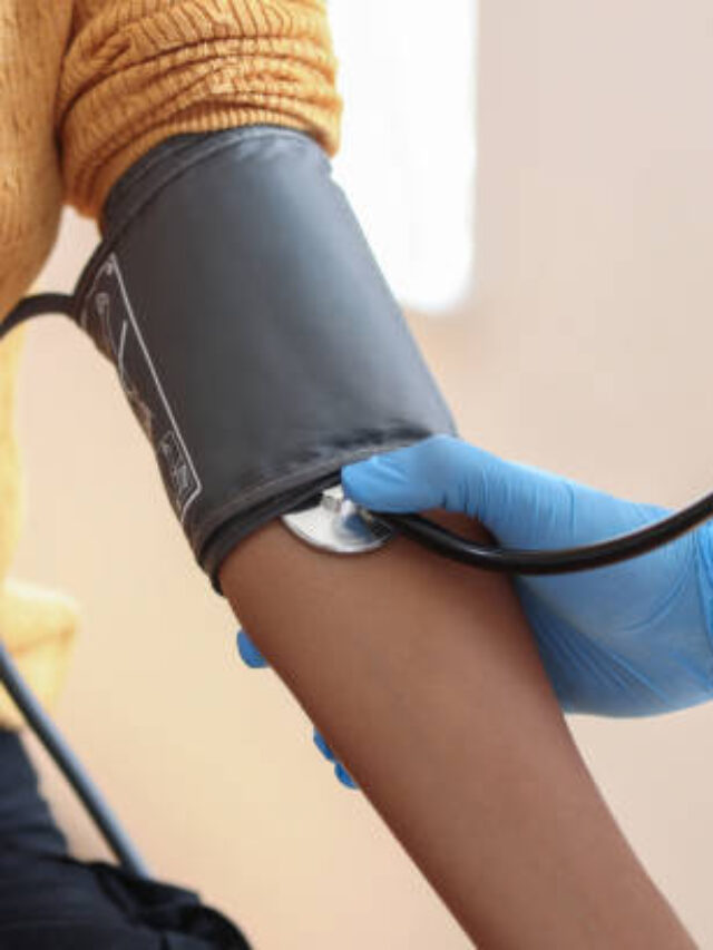 Measuring blood pressure at doctor's office